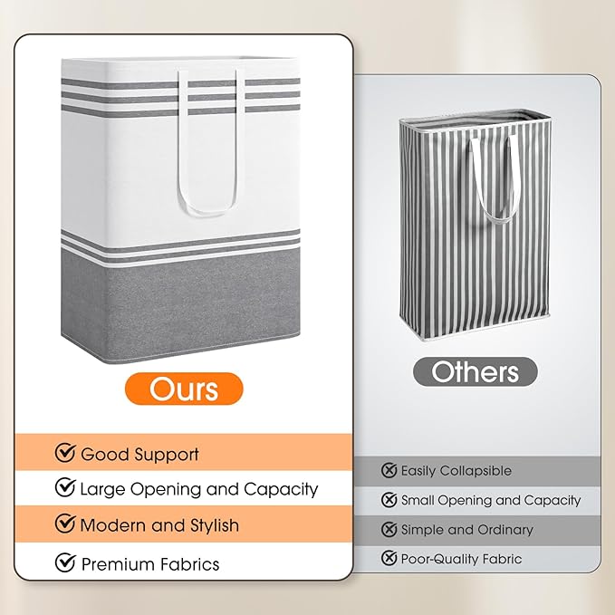 4 Pack Large Laundry Baskets, Laundry Hampers, Freestanding Waterproof