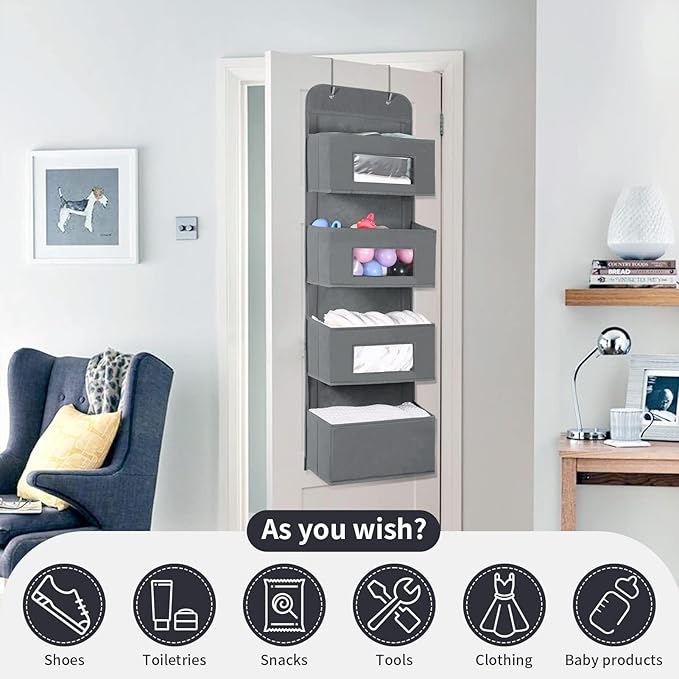 MAX Houser 4-Shelf Over The Door Hanging Organizer