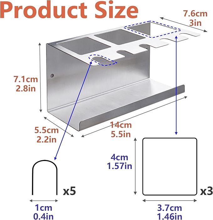 Toothbrush Holders Wall Mounted Electric Toothbrush Holder Stainless Steel