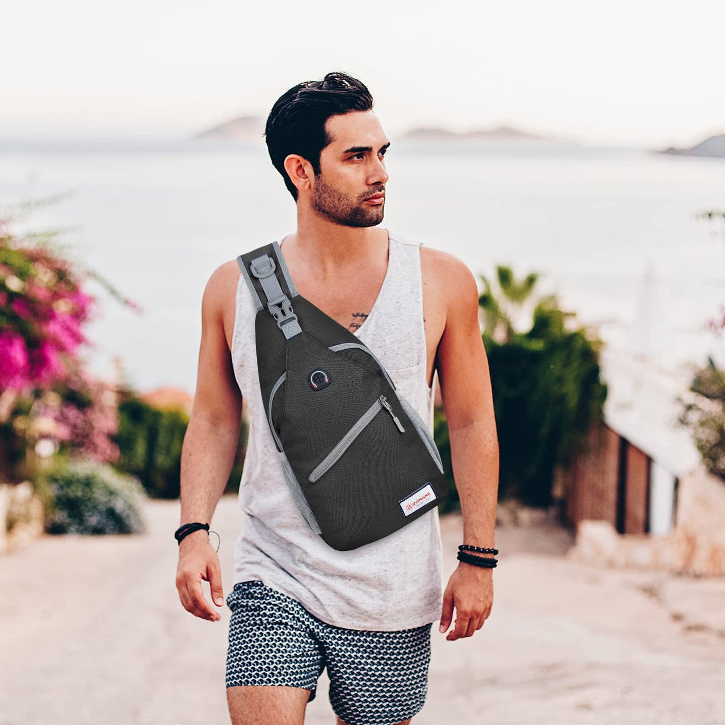 ZOMAKE Sling Bag 8L - Lightweight Crossbody Backpacks Waterproof Backpack for Travel Outdoor Sport Men Women
