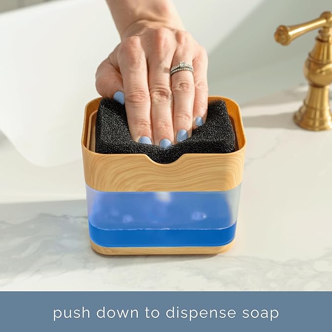 S&T INC. Dish Soap Dispenser and Sponge Holder