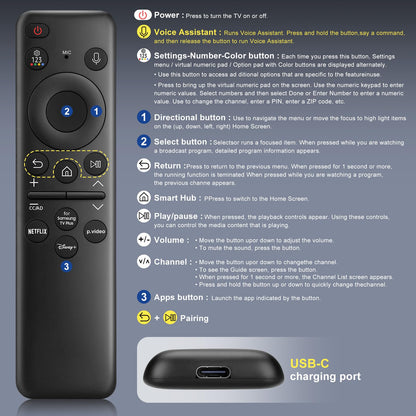 Voice Remote Only for TCL-Google-TV-Remote-Control Replacement,RC813 Remote Compatible with TCL 4k QLED/UHD/QD-Mini LED Series Smart TVs(Not for Fi & Roku TVs)