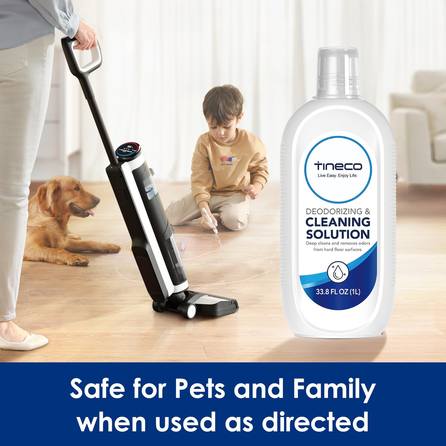 Tineco Floor Cleaning Solution 1L for iFLOOR Series (EXCEPT iFLOOR 5 Steam), FLOOR ONE S3 / S5 / S6 / S7 Series (EXCEPT S5 Steam) Wet Dry Vacuum (33.8 OZ)