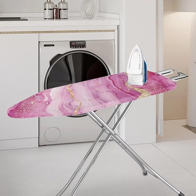 Pink Marble Ironing Board Cover Heat Reflective Anti-dust, Soft Fabric Cover