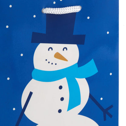 Hallmark Image Arts Assorted Christmas Gift Bags Bulk - Blue Plaid, Snowman, Deer, Tree, Snowflakes (16 Bags: 6 Small 5", 6 Medium 8", 2 Large 11", 2 XL 14") for Holiday Parties, Hanukkah, Weddings