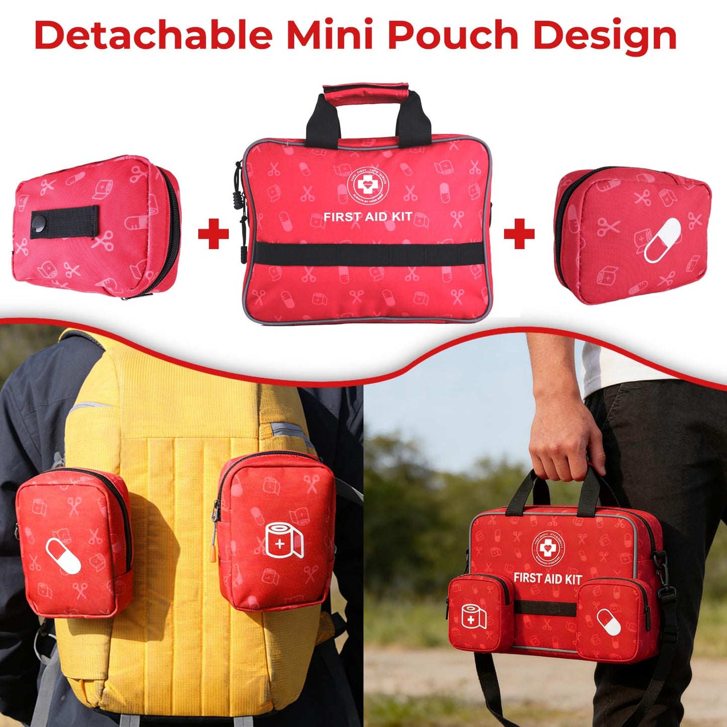 All-in-One Premium 530 Piece Emergency First Aid Kit, Large Medical Kit for Home, Car, Camping, Travel, Hiking, Sports & Outdoor