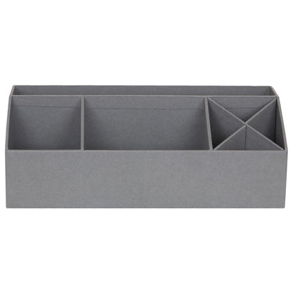 Bigso Elisa Desktop Organizer, Durable Office Desk Organizer for Office Supplies and Accessories, Desk Organizer with 7 Compartments for Customizable Organization,13.1”x4.9”x4.9”, Grey
