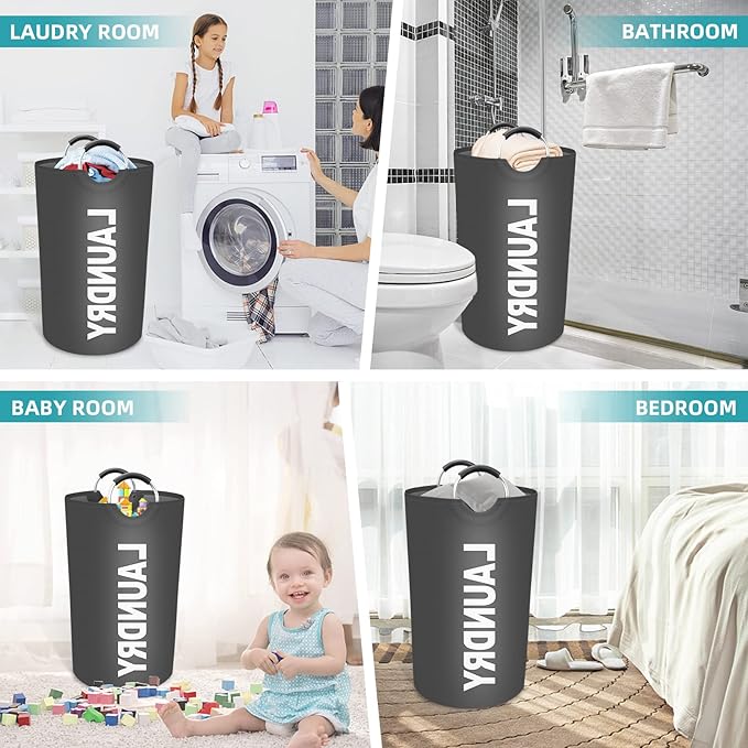 StorageRight 75L Large Laundry Basket, Laundry Hamper, Dirty Clothes Hamper