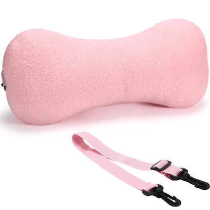 1 Pc Neck Pillow for Recliner Headrest Pillow Bone Shaped Chair Plush with Adjustable Strap Neck Support and Pain Relief Curve Head Cushion for Car Travel Airplane (Grey)