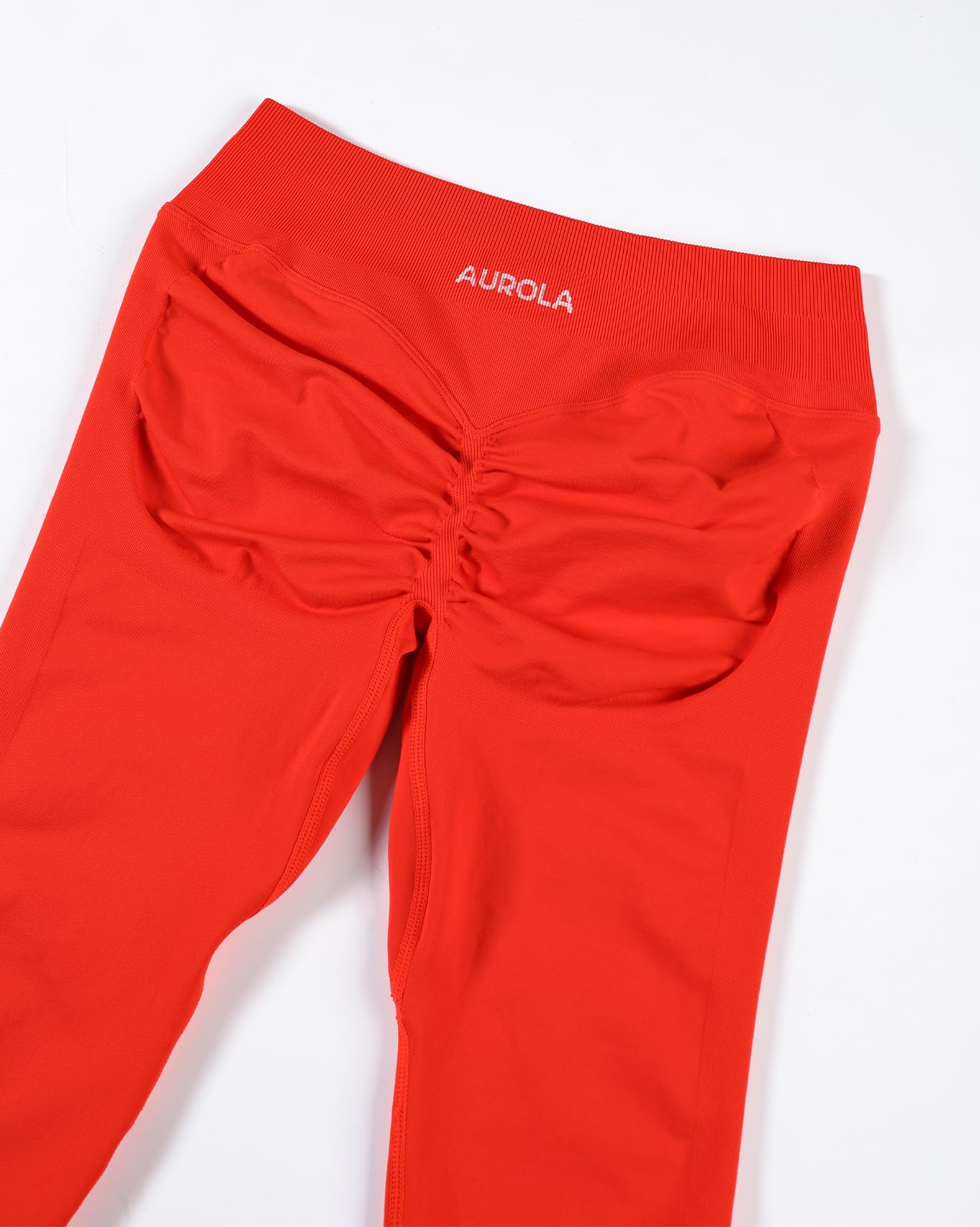 AUROLA Influence Workout Leggings for Women, Seamless Compression Tummy Control Leggings Mid Rise Yoga Pants,Halloween Orange,S