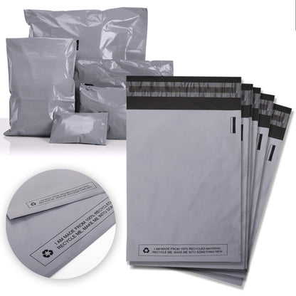 Sabco - Mailing Bags – 12 x 16" Self Adhesive, 100 Waterproof and Tear-Proof Postal Bags – Large Sized Grey Plastic Mailing Mail Post Postage Plastic Bags (12 x 16", 100)