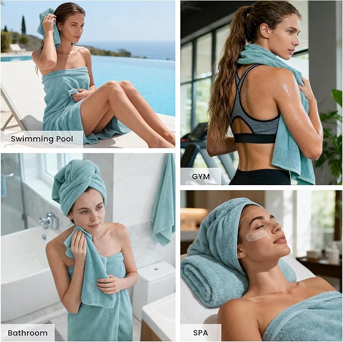 SEMAXE Bath Towel Set, 100% Cotton Bathroom Towels