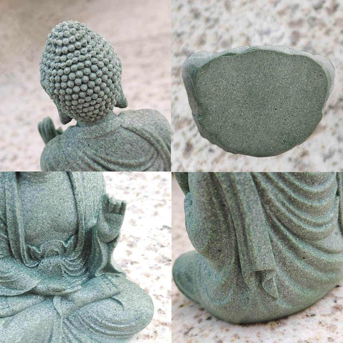 livelyfish Meditating Buddha Statue Natural Sandstone Buda Sculptures for Fish Tank Aquarium Decorations Home Zen Garden Bonsai Ornament Decor, Gifts (Fearless-Small)