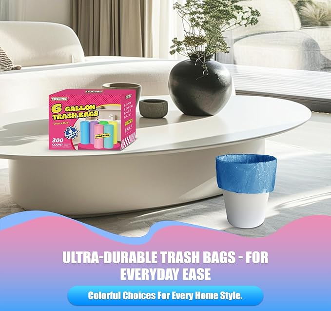 300 Count 6 Gallon Trash Bags