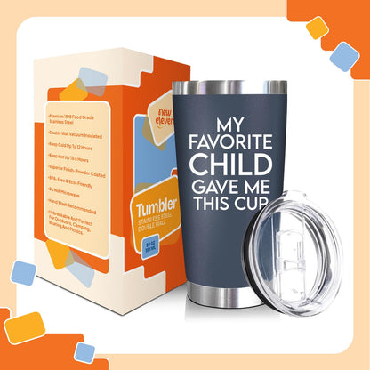 NewEleven Fathers Day Gift For Dad - Dad Birthday Gifts From Daughter, Son, Kids - Birthday Present Ideas For Father, New Papa, Bonus Father From Daughter, Son - 20 Oz Tumbler