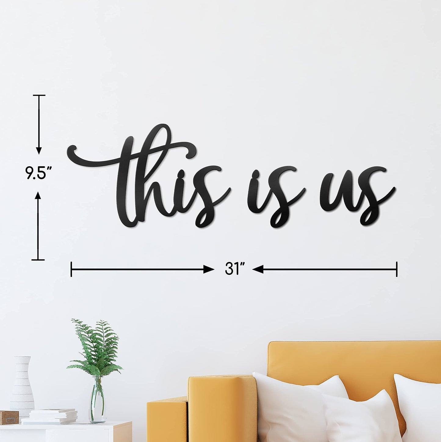Vivegate This Is Us Wall Decor – This Is Us Signs Home Decor Metal Decorations for Room Large Black Metal Wall Decor Living Room Bedroom (Medium - 79X24 cm)