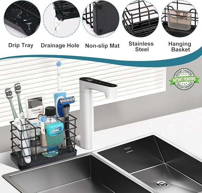 Toothbrush Holders for Bathrooms, Stainless Steel Bathroom Toothbrush Holder