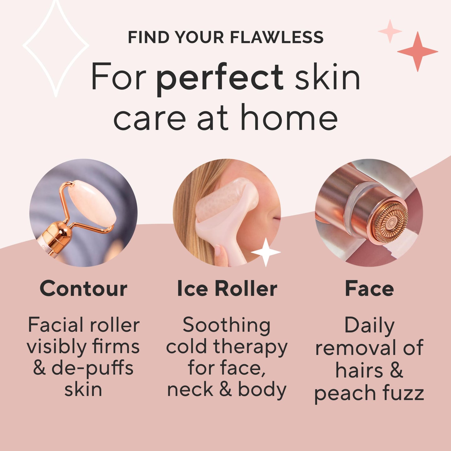 Finishing Touch Flawless Facial Massage Ice Roller, 1 Count (Pack of 1)