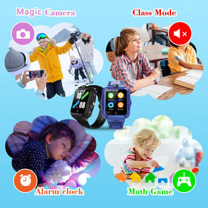 DDIOYIUR Kids Smart Watch, 4G GPS Tracker Child Phone Smartwatch with WiFi, SMS, Call, Voice Video Chat, Bluetooth, Alarm, Pedometer, Wrist Watch Suitable for 4-16 Boys Girls Birthday Gifts.