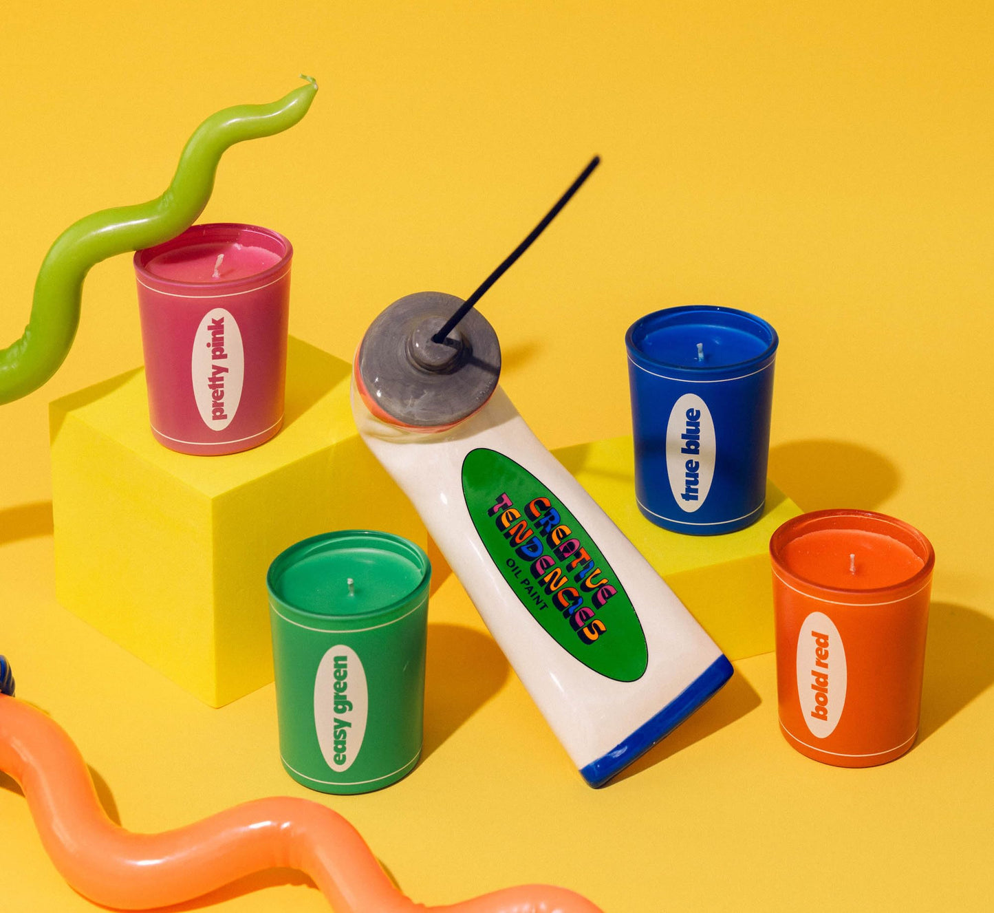 ban.do Incense Stick Holder, Unique Incense Holder, Incense Burner Holder for Indoor, Cute Ceramic Home Decor Accent, Paint Tube