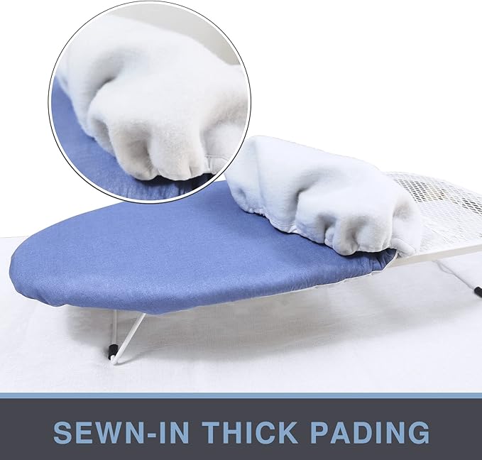 Tabletop Ironing Board Cover and Pad 12.5 x 32, Elastic Edge, Silicone Coated