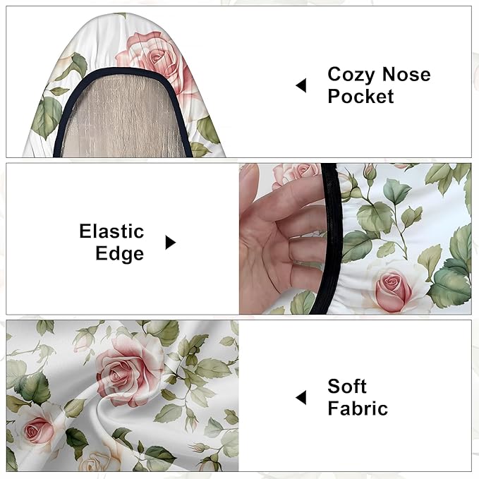 Floral Ironing Board Cover 17.7"x49", Standard Size Iron Board Covers