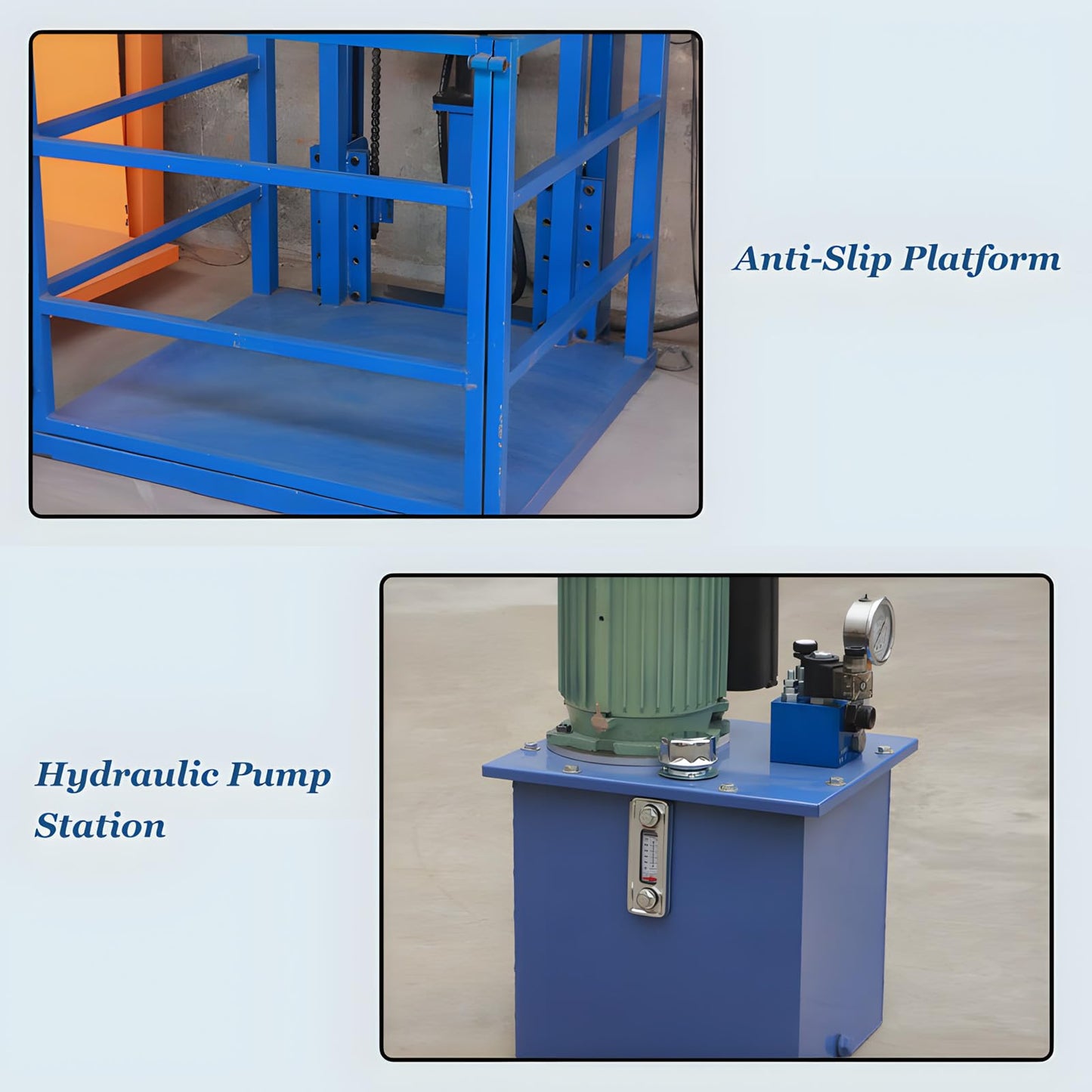 JIN YANG HU 1Ton/2200Lbs Load Electric Lift Platform Table,9.8FT Lifting Height Hydraulic Lifting Rail Hoist,Wall Mounted Factory Warehouse Home Space Dedicated Freight Elevator