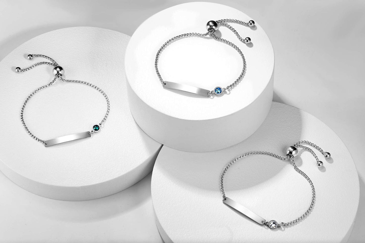 TMT Personalised Birthstone Bracelets Gift for Birthday Friendship Mum Auntie Sister 18th 21th 30th 40th 50th 60th 16th 13th Her Women Girl Best Friend