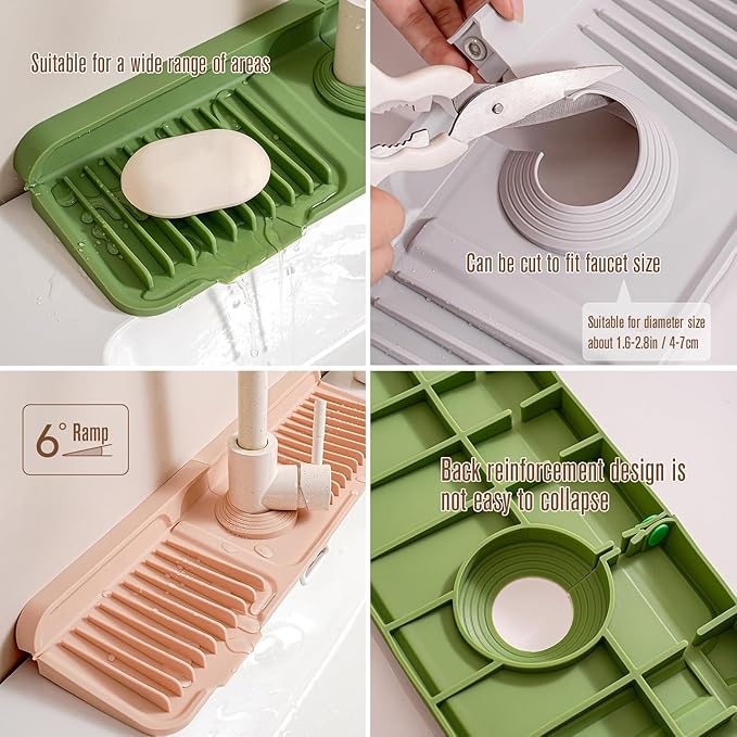 Button Style Faucet Drip Catcher – Silicone Faucet Mat