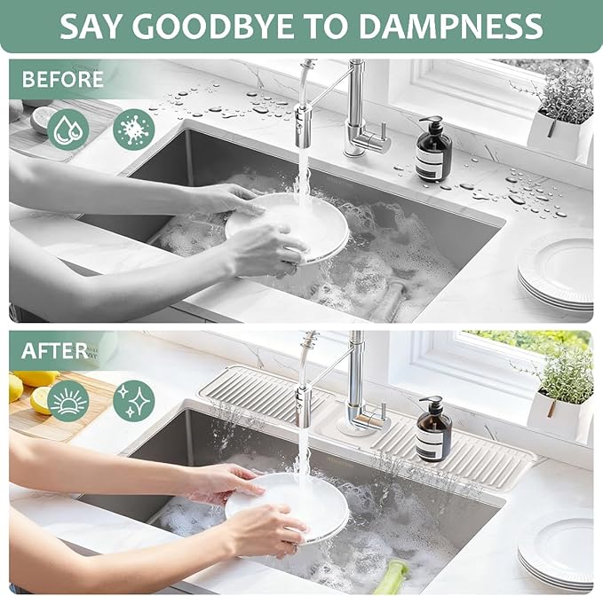 24 Inch Upgraded Draining Mat Folding faucet Mat