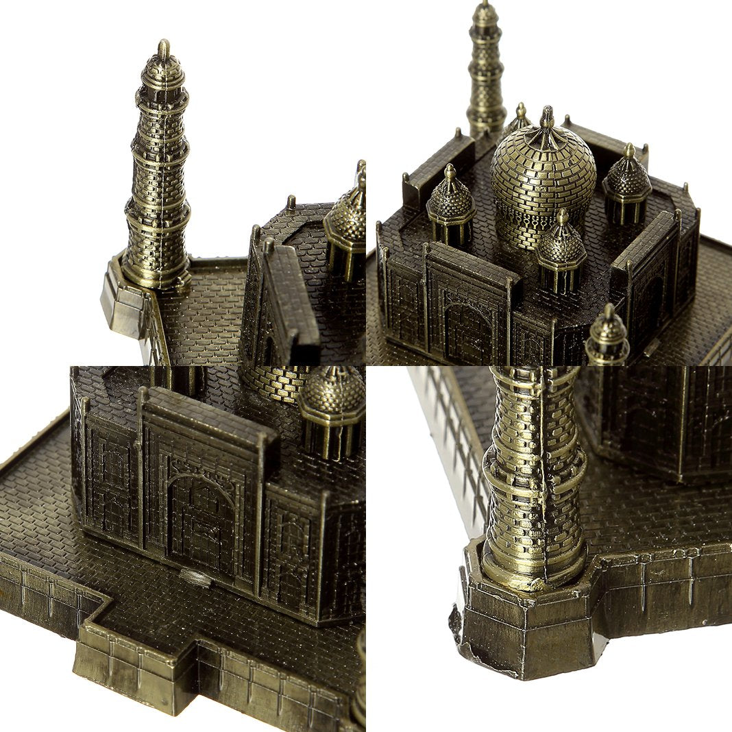 ZOVIE Metal Indian Taj Mahal Replica Model India Agra Souvenir Collection Handicrafts World Building Model Home Desk Decoration (Taj Mahal)
