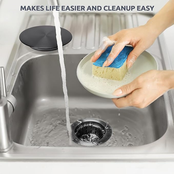 BOTEMY Stainless Steel Black Sink Drain Strainer 3-1/2'' Kitchen Sink Drain
