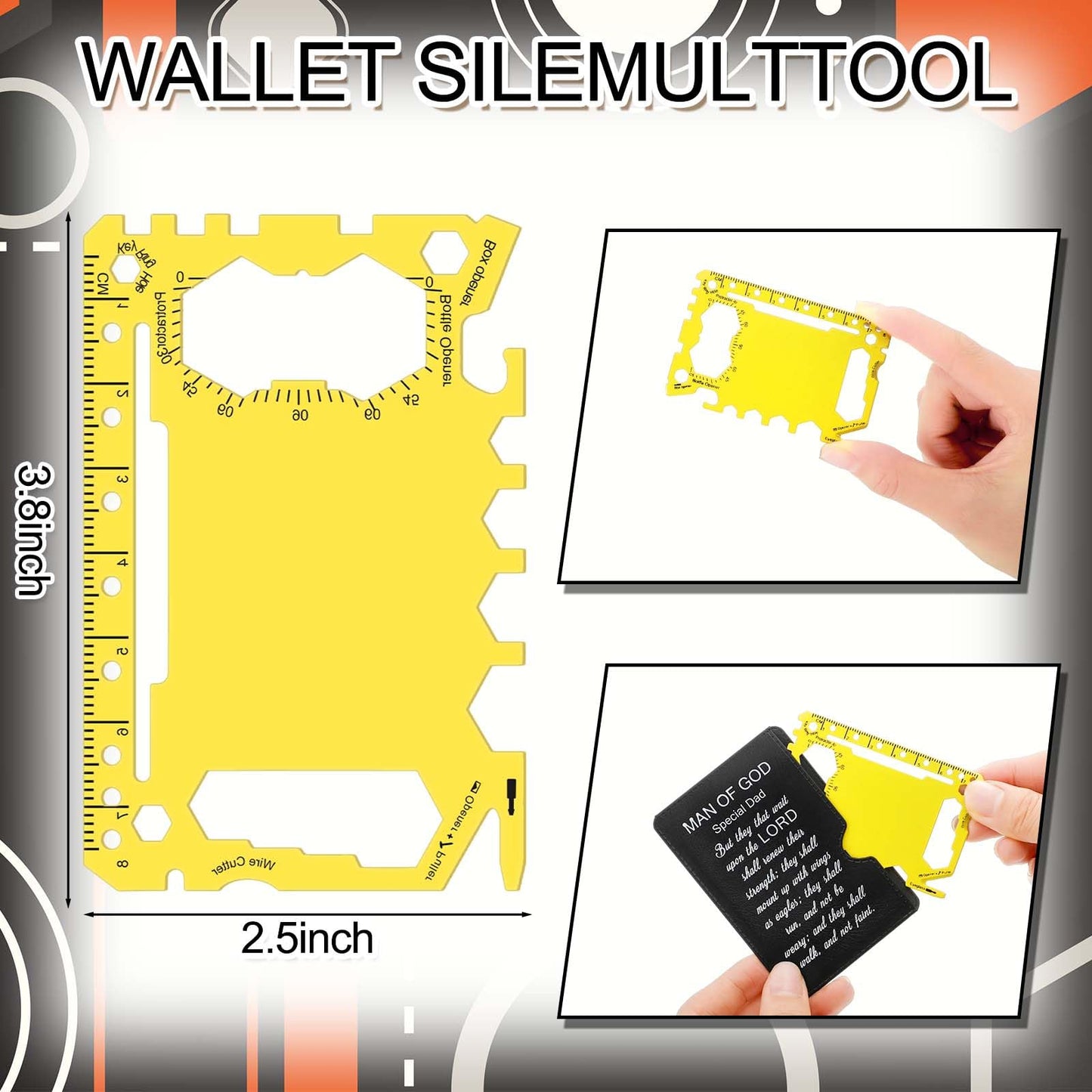 Otoolling 30 Pcs Fathers Day Church Gifts Bulk Man of God Gift Bulk Credit Card Wallet Multitool 46 in 1 Metal Stainless Steel Survival Pocket Tool Multipurpose with Bible Verse for Father