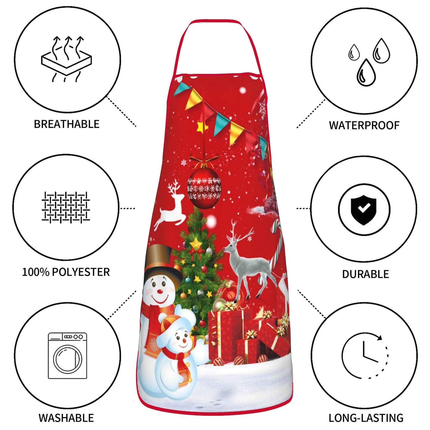 Dumoldpa 2Pcs Christmas Tree Snowman Aprons Waterdrop Resistant Kitchen Cooking Aprons for Women Men Chef Wedding Cool Bridal Engagement Christmas Gifts for Couple