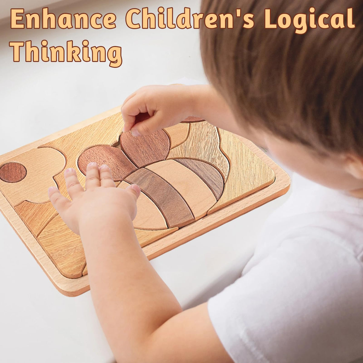 Adena Montessori 3D Wooden Bee Puzzle, 3-6y