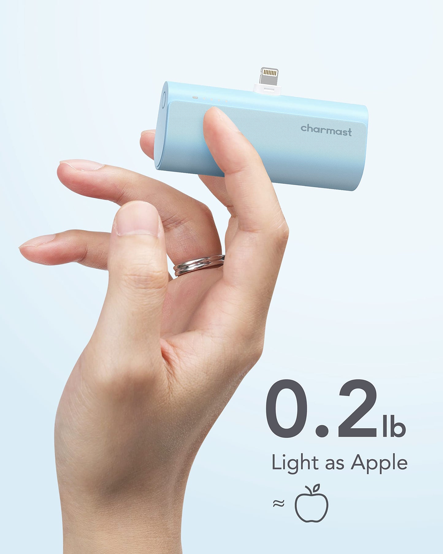 charmast Small Portable Charger for iPhone, Ultra-Compact 20W PD Fast Charging Power Bank 5000mAh, Mini Battery Pack for iPhone 14/14 Pro Max/13/13 Pro Max/12/12 Pro Max/11/XR/X/8/7/6 etc