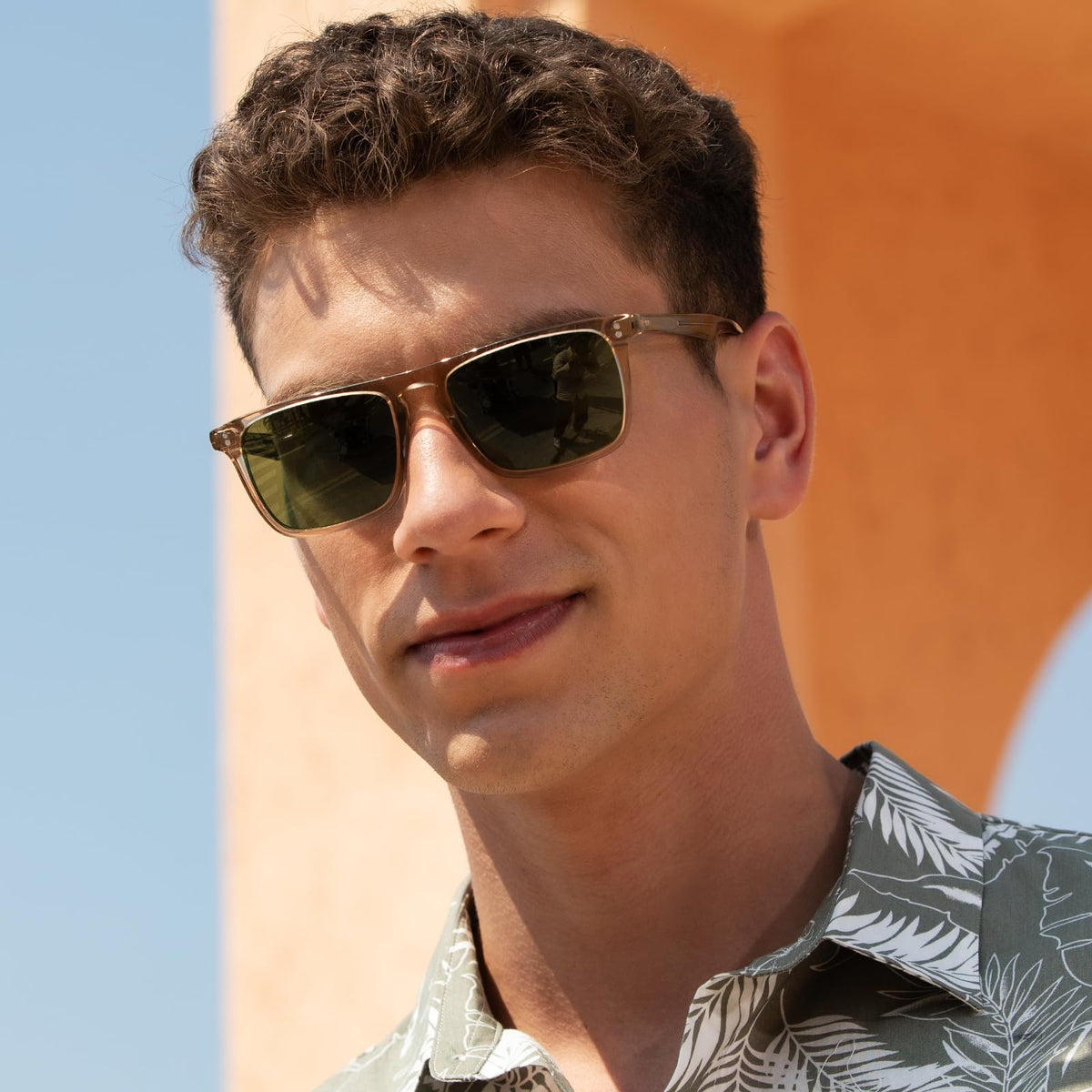 CARFIA Retro Polarized Sunglasses for Men UV Protection Hand-crafted Acetate Frame Fishing Golf Spectacles Green Lens
