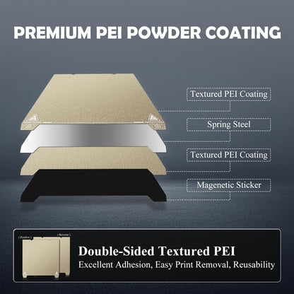YOOPAI PEI Sheet 310 x 320 mm, Double-Sided Textured PEI Magnetic Spring Steel Print Bed for Creality CR10/CR10S/10S Pro/V2/V3, Ender 3 Max, AnyCubic Mega X