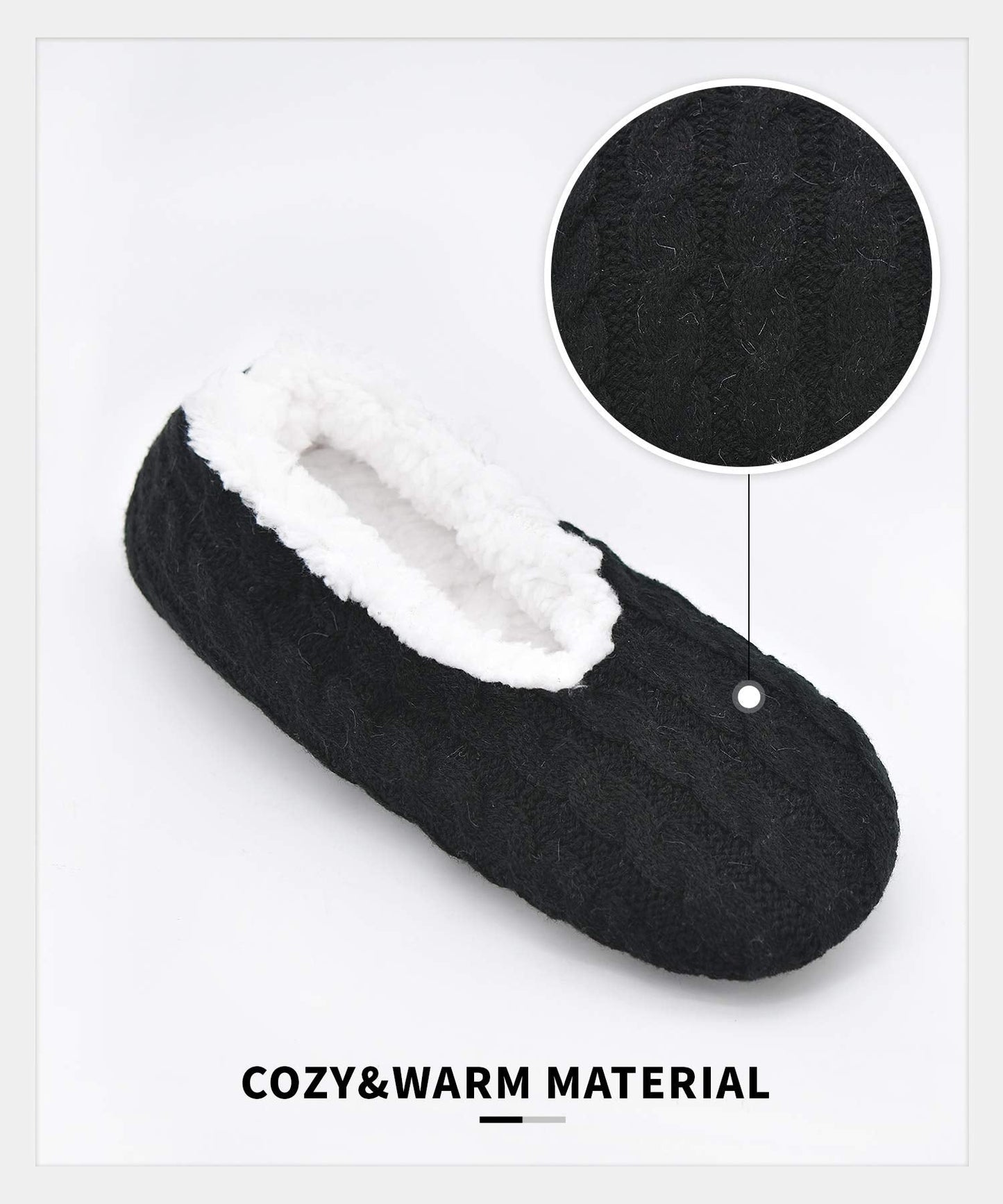 Panda Bros Slipper Socks For Women With Grippers, Fuzzy Womens Slipper Socks With Non Slip Bottoms, Cozy Warm House Slippers