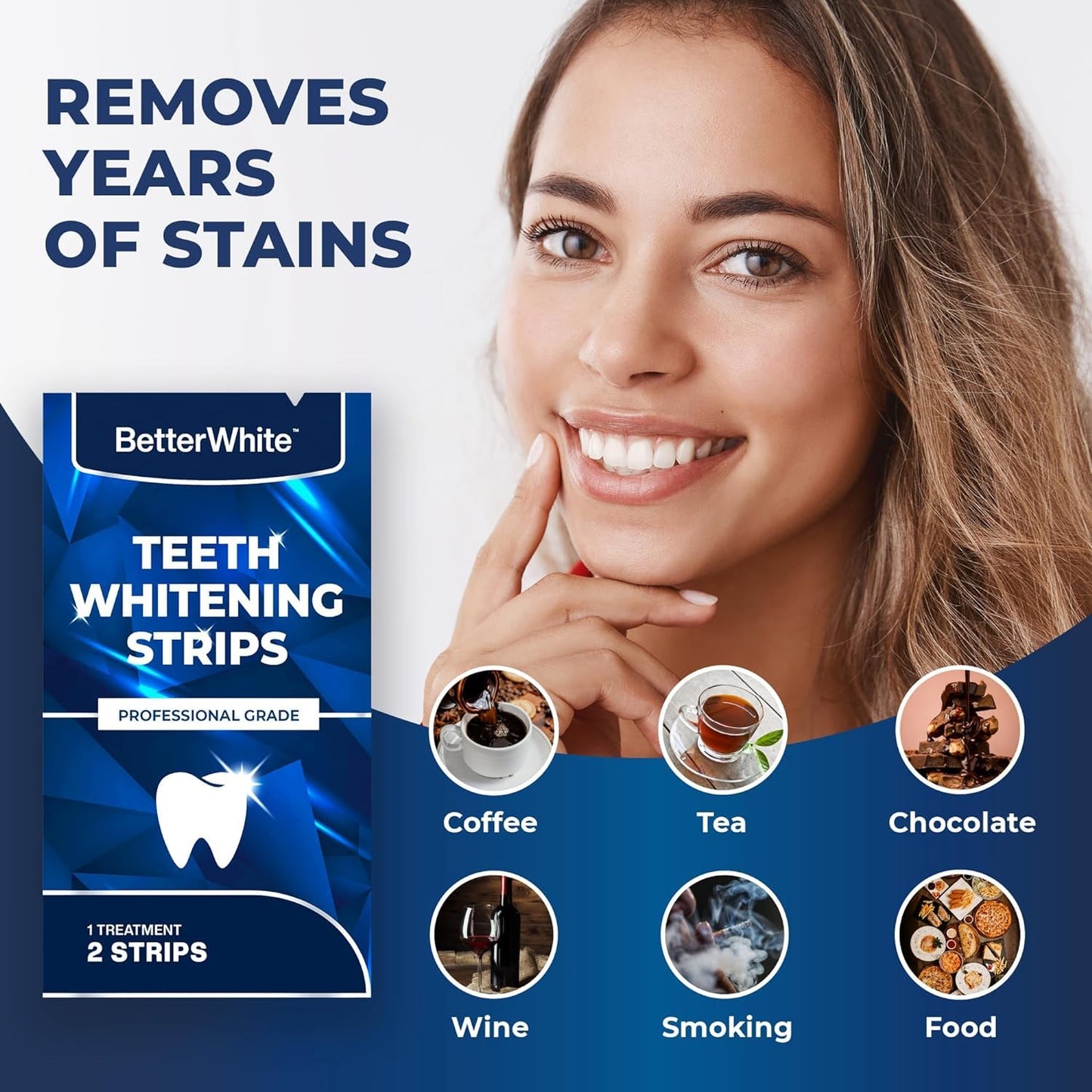 Premium Teeth Whitening Strips 14 Treatments - Enamel Safe - Non-Sensitive Formula - 28 Peroxide-Free Whitening Strips - Dentist Formulated Teeth Whitening Kit + Mouth Opener Included
