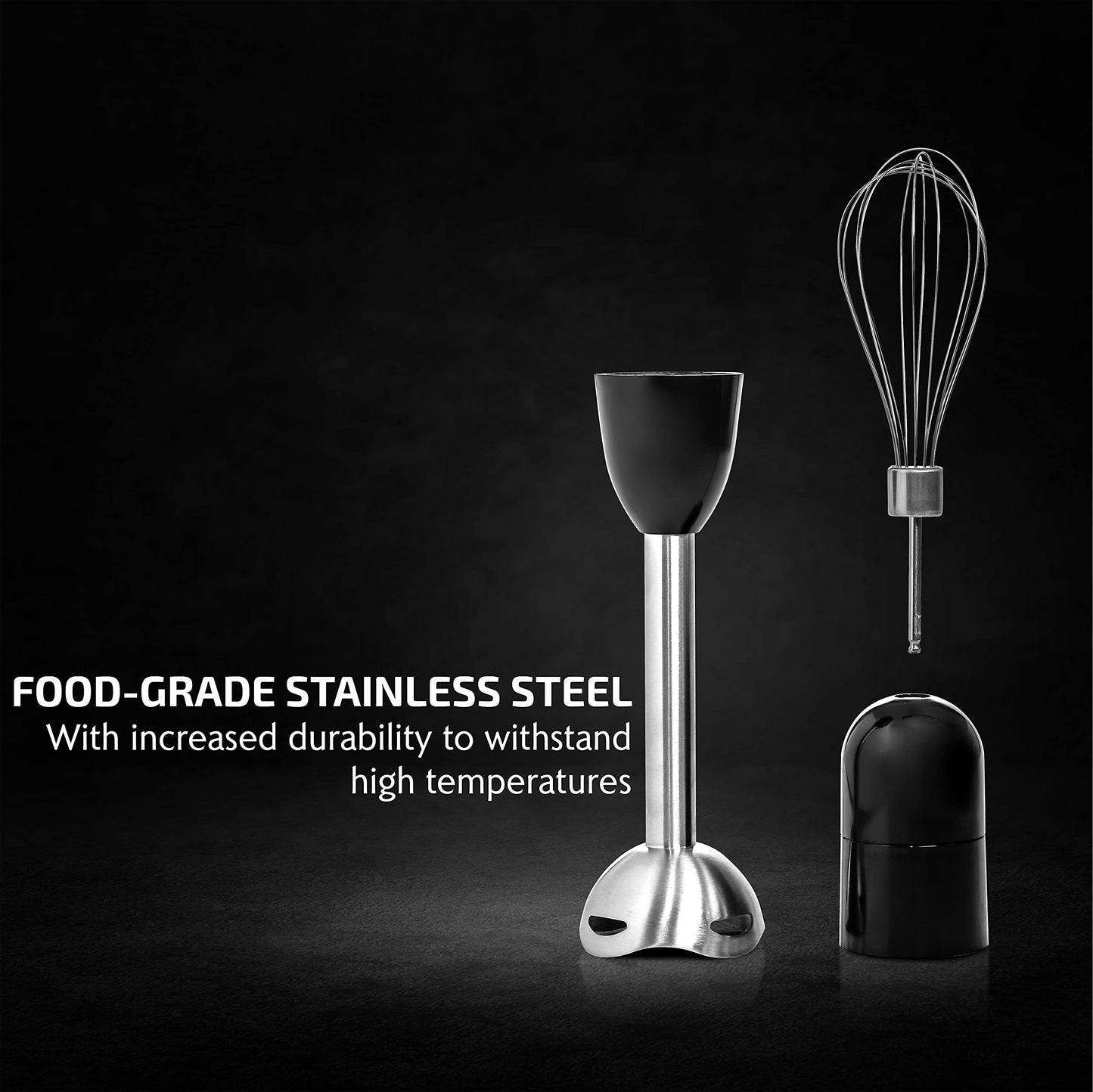 OVENTE Immersion Hand Blender, 300W Electric Handheld Portable Stick Mixer with 2 Mixing Speed and Stainless Steel Blades for Effortless Blending Smoothies, Shakes, Puree or Baby Food, Red HS560R