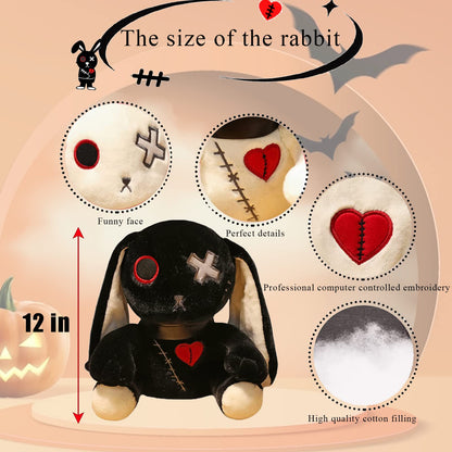 LVQING Rabbit Plush Doll, Scary Rabbit Stuffed Animal, Standing Toy - Black