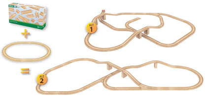 BRIO World 50 Piece Train Track Pack for Kids Age 3 Years Up - Wooden Railway Accessories and Add Ons
