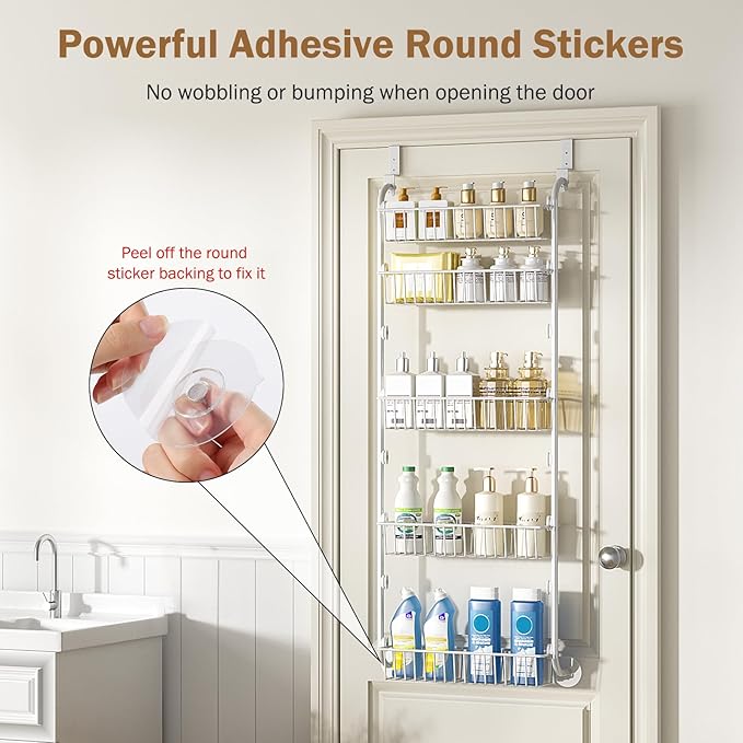Delamu Over The Door Pantry Organizer, 5-Tier Pantry Door Organizers and Storage