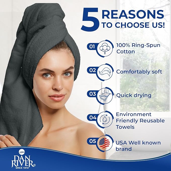 DAN RIVER 8 PC Luxury Bath Towels