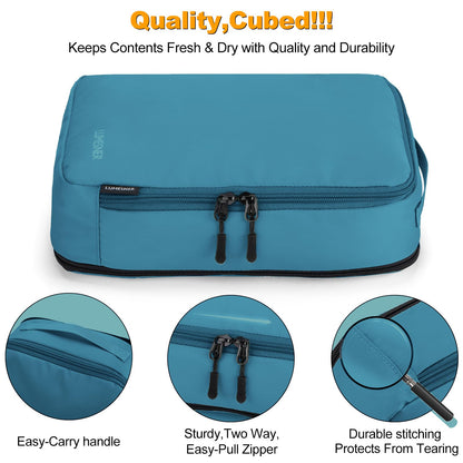 Compression Packing Cubes, Lumesner 8 Set Travel Packing Cubes for Carry on Suitcases, Compression Suitcase Organizers Bag Set & Travel Cubes (8-piece,Blue)