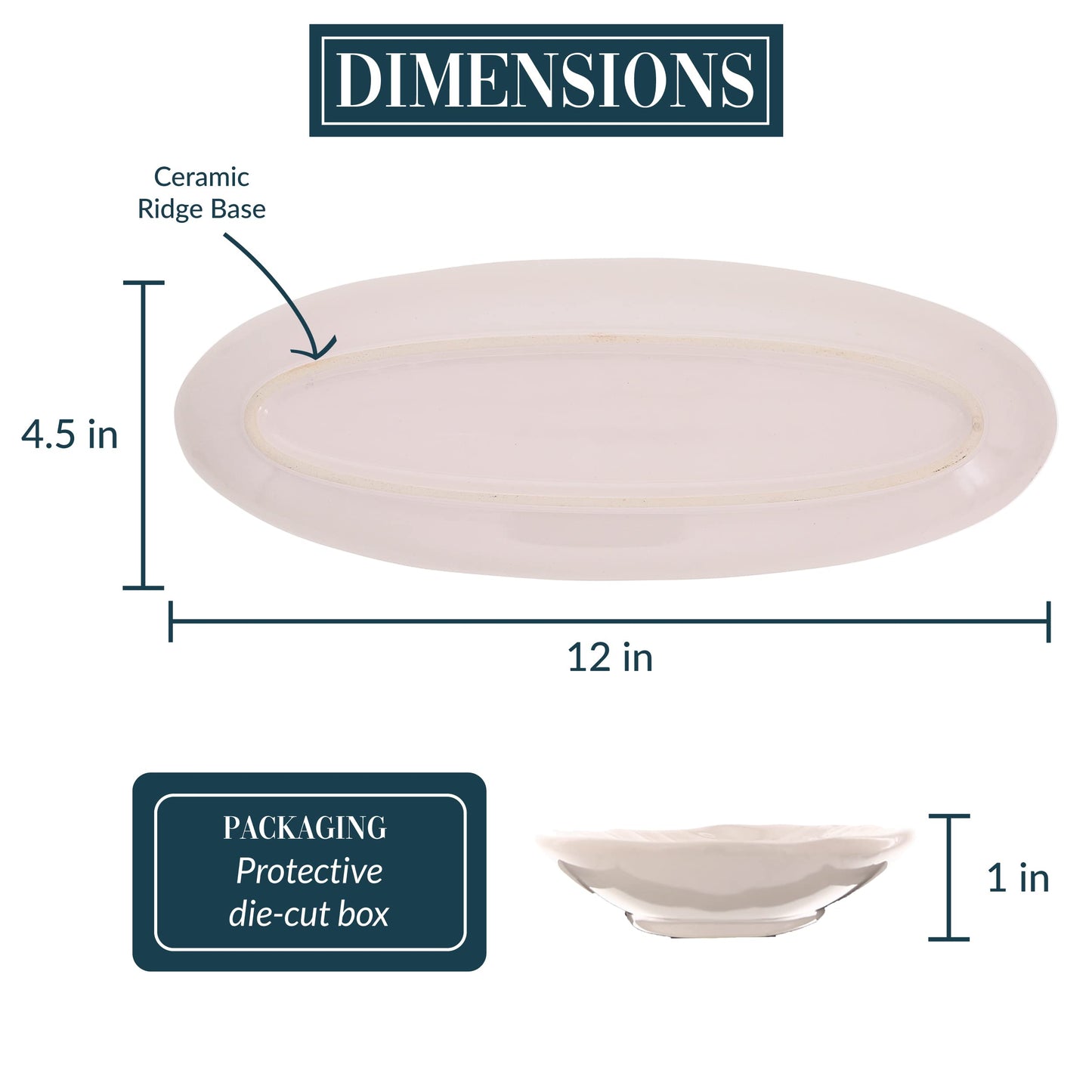 Pavilion Gift Company - Family and Friends Ceramic Tray, Serving Platter, Oval Food Tray, Watercolor Floral/Garden Design, 1 Count, 12 x 4.5 x 1-inch, Multicolor