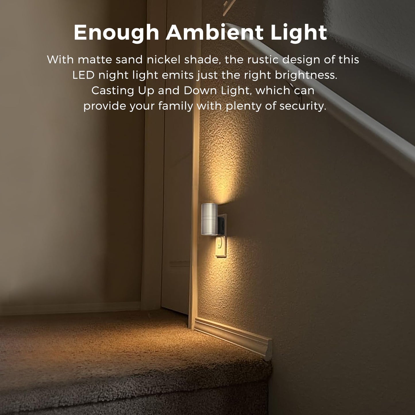 L LOHAS LED Night Light, Dimmable Night Lights Plug into Wall, Metal-Shade Nightlight for Adults, Automatic Nightlights, Light Sensor,Soft White 3000K, Nightlight Plug in for Hallway Bedroom [2 Pack]