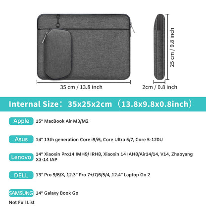 Alfheim 14-14.2 inch Laptop Sleeve Case, Waterproof Shock Resistant Lightweight Bag with Accessory Pocket, Protective Notebook Case with Detachable Small Bag, Compatible with 14.2” MacBook Pro A2442
