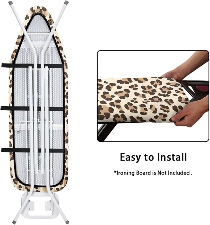 Leopard Ironing Board Cover and Pad Non-Slip Thick Resist Scorching Ironing